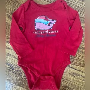 Adorable red Christmas Vineyard Vines baby onesie size 12-18 months